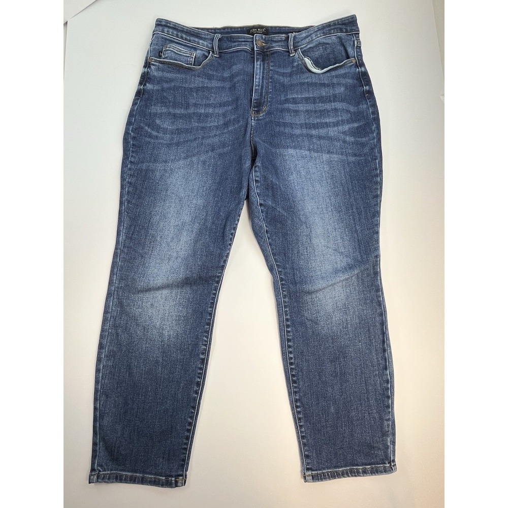 Judy Blue Jeans Womens 20W Slim Fit High Rise Dark Wash Denim JB82549DK-PL